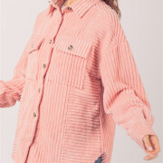 Womens-Corduroy-Jacket-Oversized-Long-Sleeve-Button-Down-Shirt-Jacket-Pink-3