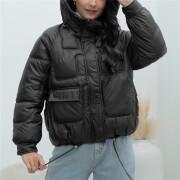 Womens-Puffer-Jackets-Long-Sleeve-Hooded-Padded-Coat-Black-5