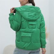 Womens-Puffer-Jackets-Long-Sleeve-Hooded-Padded-Coat-Green-2