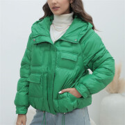 Womens-Puffer-Jackets-Long-Sleeve-Hooded-Padded-Coat-Green-3