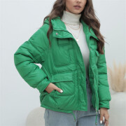 Womens-Puffer-Jackets-Long-Sleeve-Hooded-Padded-Coat-Green-4