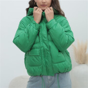 Womens-Puffer-Jackets-Long-Sleeve-Hooded-Padded-Coat-Green-5