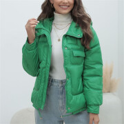 Womens-Puffer-Jackets-Long-Sleeve-Hooded-Padded-Coat-Green-6