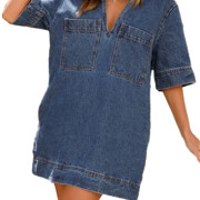 Womens-Denim-Mini-Dress-Darkblue-1