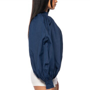 Womens-Denim-Open-Front-Blouse-Sexy-Long-Batwing-Sleeve-Jean-Shirt-Darkblue-3