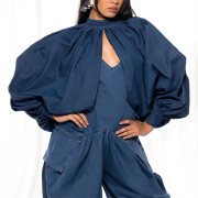 Womens-Denim-Open-Front-Blouse-Sexy-Long-Batwing-Sleeve-Jean-Shirt-Darkblue-5