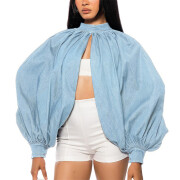 Womens-Denim-Open-Front-Blouse-Sexy-Long-Batwing-Sleeve-Jean-Shirt-Lightblue-5