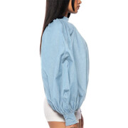 Womens-Denim-Open-Front-Blouse-Sexy-Long-Batwing-Sleeve-Jean-Shirt-Lightblue-6