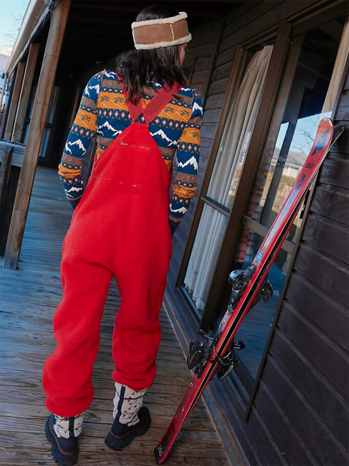 Womens-Fleece-Overalls-One-Piece-Bib-Fuzzy-Sherpa-Jumpsuit-Red-2.jpg