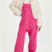 Womens-Fleece-Overalls-One-Piece-Bib-Fuzzy-Sherpa-Jumpsuit-Rosered-3