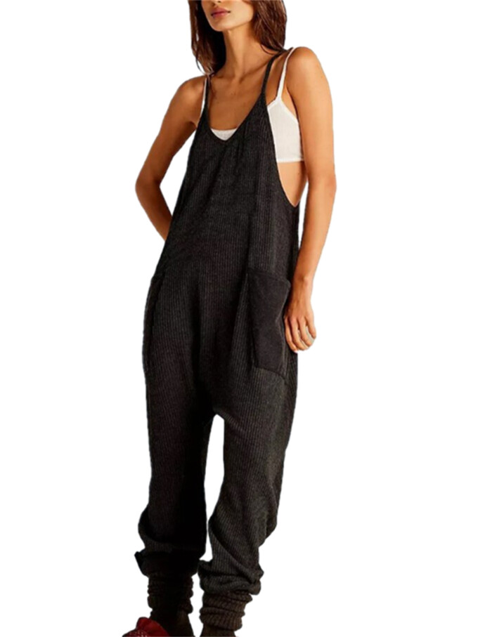 Womens-Sleeveless-Jumpsuit-V-Neck-Waffle-Knit-Overalls-Black-1.jpg