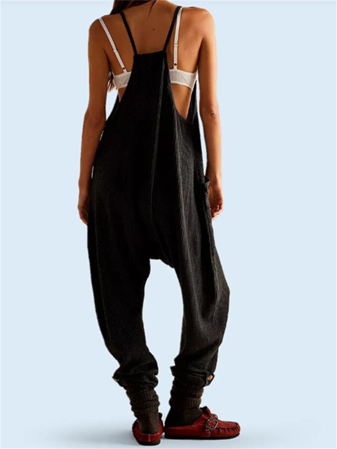 Womens-Sleeveless-Jumpsuit-V-Neck-Waffle-Knit-Overalls-Black-2.jpg