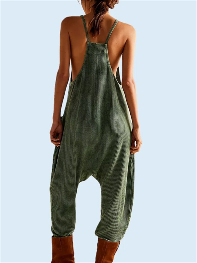 Womens-Sleeveless-Jumpsuit-V-Neck-Waffle-Knit-Overalls-Green-2.jpg