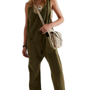 Womens-Denim-Jumpsuit-Casual-V-Neck-Sleeveless-Jean-Romper-Armygreen-1