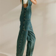 Womens-Denim-Jumpsuit-Casual-V-Neck-Sleeveless-Jean-Romper-Bluegreen-3