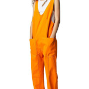 Womens-Denim-Jumpsuit-Casual-V-Neck-Sleeveless-Jean-Romper-Orange-1