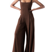 Womens-Square-Neck-Jumpsuit-Sleeveless-Long-Wide-Leg-Pant-Romper-Coffee-1