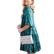 Womens-Sequin-Dress-Short-Sleeve-Crewneck-Sparkly-Ruffle-Mini-Dress-Darkgreen-1