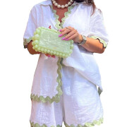 Womens-Summer-2-Piece-Outfits-Whitegreen-1