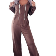 Womens-V-Neck-Jumpsuit-Coffee-1