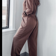 Womens-V-Neck-Jumpsuit-Coffee-2