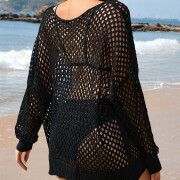 Womens-Summer-Crochet-Beach-Top-Long-Sleeve-Hollow-Out-Swim-Cover-Up-Black-2