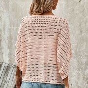 Womens-Crochet-Tops-Cover-Up-Pink-2