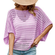 Womens-Crochet-Tops-Cover-Up-Purple-1