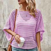 Womens-Crochet-Tops-Cover-Up-Purple-3