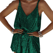 Womens-Glitter-Sequin-Dress-Green-1