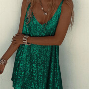 Womens-Glitter-Sequin-Dress-Green-3