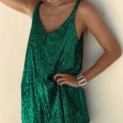 Womens-Glitter-Sequin-Dress-Green-4