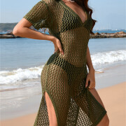 Womens-Summer-Crochet-Dress-Armygreen-3