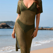 Womens-Summer-Crochet-Dress-Armygreen-4