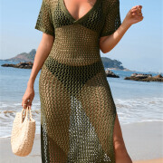 Womens-Summer-Crochet-Dress-Armygreen-5