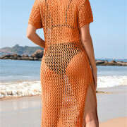 Womens-Summer-Crochet-Dress-Orange-2