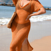 Womens-Summer-Crochet-Dress-Orange-3