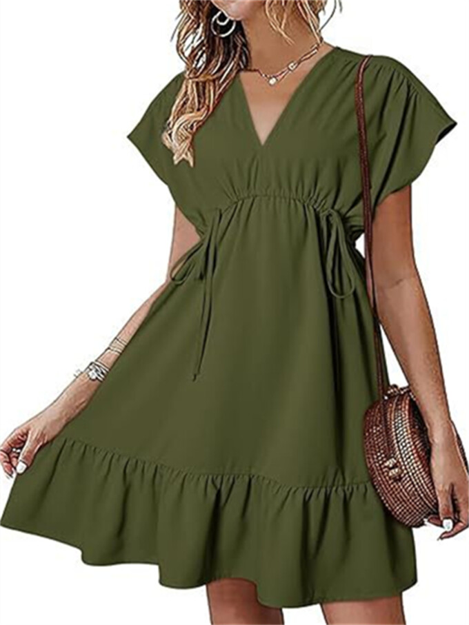 Womens-Summer-Dress-V-Neck-Short-Sleeve-Mini-Babydoll-Dress-Armygreen-1.jpg