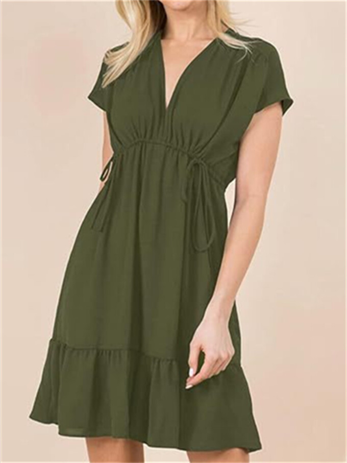 Womens-Summer-Dress-V-Neck-Short-Sleeve-Mini-Babydoll-Dress-Armygreen-3.jpg