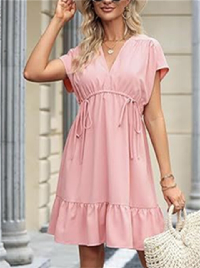 Womens-Summer-Dress-V-Neck-Short-Sleeve-Mini-Babydoll-Dress-Pink-2.jpg