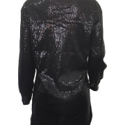 Womens-Sequin-Dress-Sparkly-Long-Sleeve-Shirt-Dress-Black-5