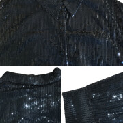 Womens-Sequin-Dress-Sparkly-Long-Sleeve-Shirt-Dress-Black-7