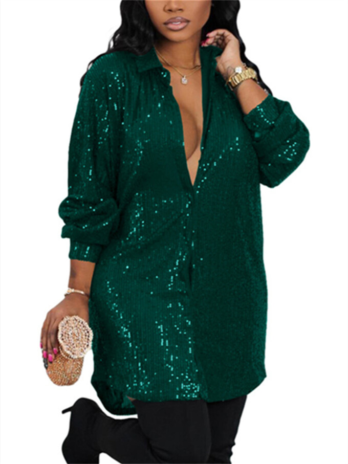 Womens-Sequin-Dress-Sparkly-Long-Sleeve-Shirt-Dress-Green-1.jpg