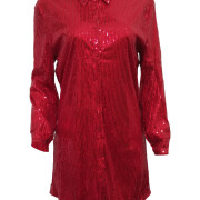 Womens-Sequin-Dress-Sparkly-Long-Sleeve-Shirt-Dress-Red-3