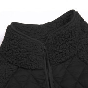 Womens-Fuzzy-Fleece-Jacket-Cropped-Sherpa-Coat-Long-Sleeve-Zipper-Lightweight-Quilted-Outwear-Black-5