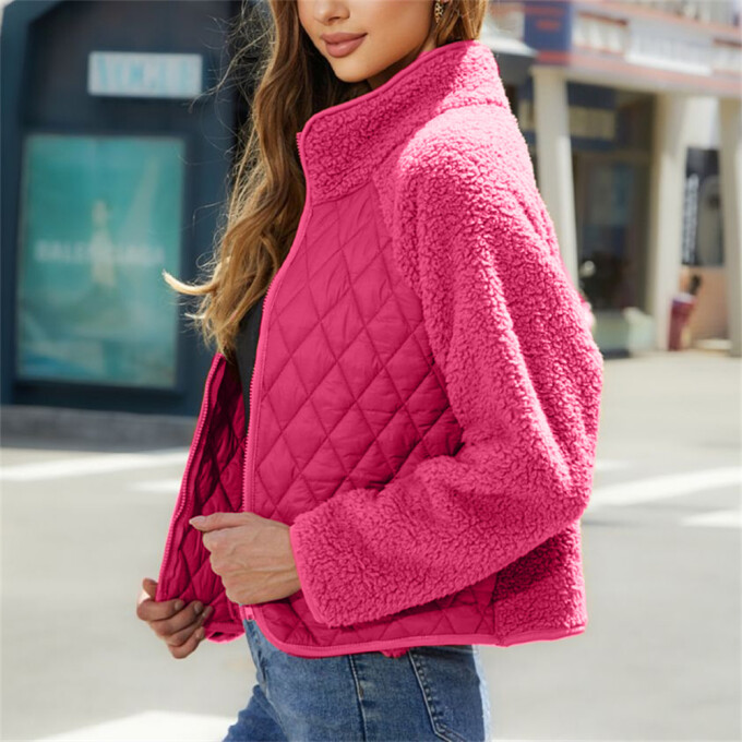 Womens-Fuzzy-Fleece-Jacket-Cropped-Sherpa-Coat-Long-Sleeve-Zipper-Lightweight-Quilted-Outwear-Rosered-4.jpg