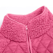 Womens-Fuzzy-Fleece-Jacket-Cropped-Sherpa-Coat-Long-Sleeve-Zipper-Lightweight-Quilted-Outwear-Rosered-5