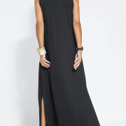 Womens-Summer-Boho-Sleeveless-V-Neck-Maxi-Dress-Black-2