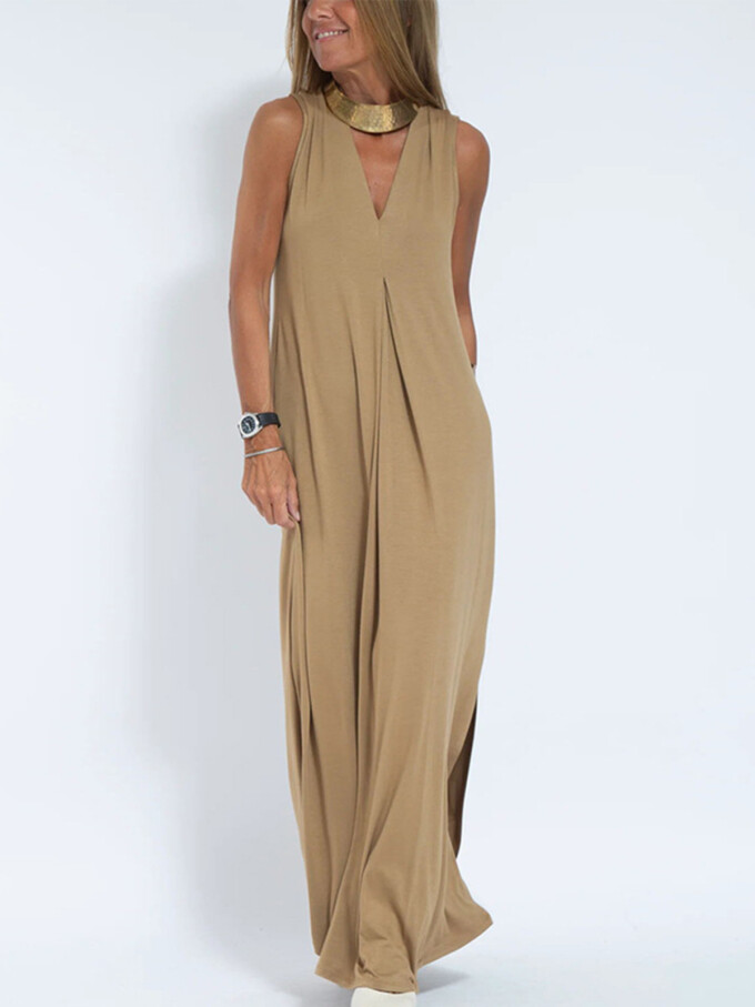 Womens-Summer-Boho-Sleeveless-V-Neck-Maxi-Dress-Khaki-3.jpg