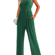 Womens-Summer-Sleeveless-Jumpsuit-Green-1